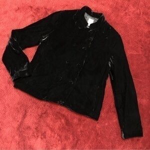 J. Jill 🖤 Velvet Double Breasted Buttons Elegant Dinner Jacket, Black Sz. S